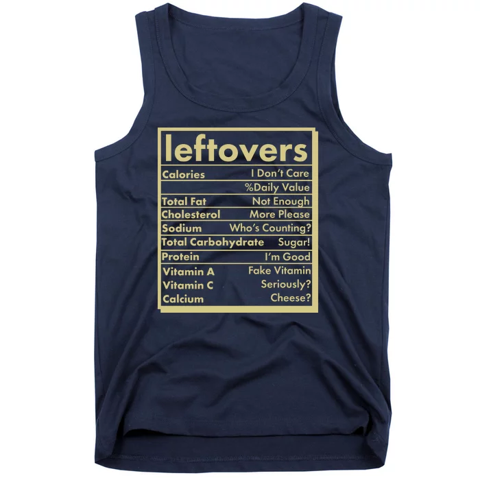 Funny Holiday Leftovers Nutrition Guide Tank Top