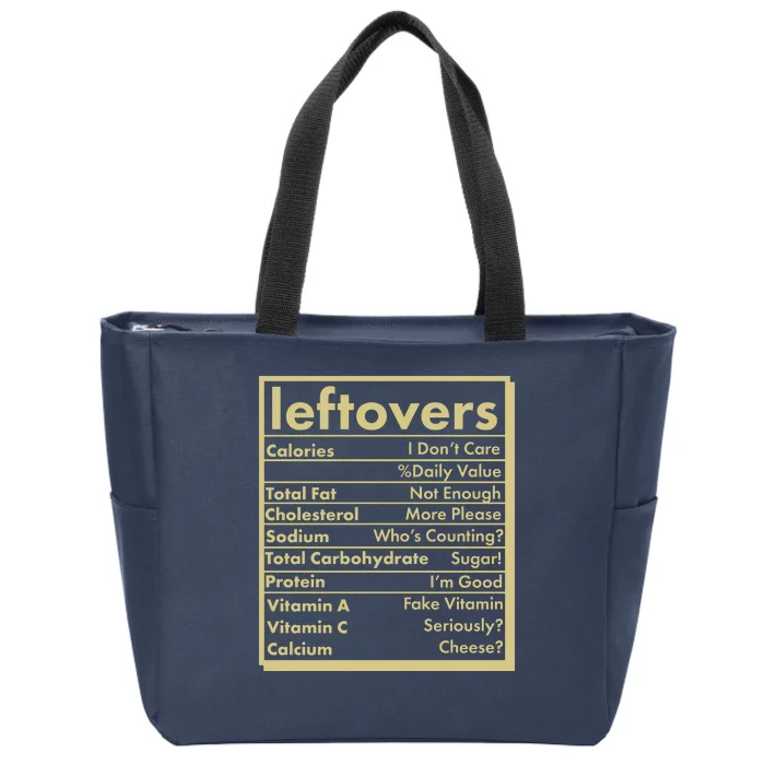 Funny Holiday Leftovers Nutrition Guide Zip Tote Bag