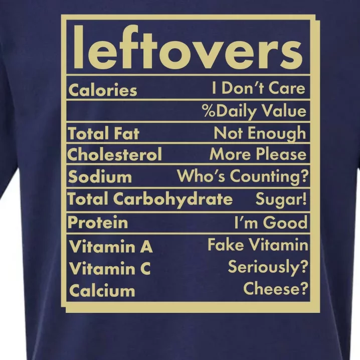 Funny Holiday Leftovers Nutrition Guide Sueded Cloud Jersey T-Shirt