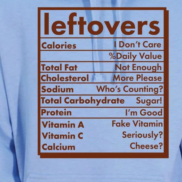 Funny Holiday Leftovers Nutrition Guide Unisex Surf Hoodie