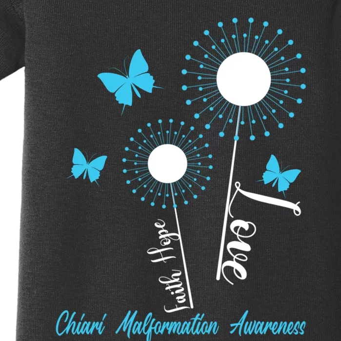 Faith Hope Love Dandelion Chiari Malformation Awareness Baby Bodysuit