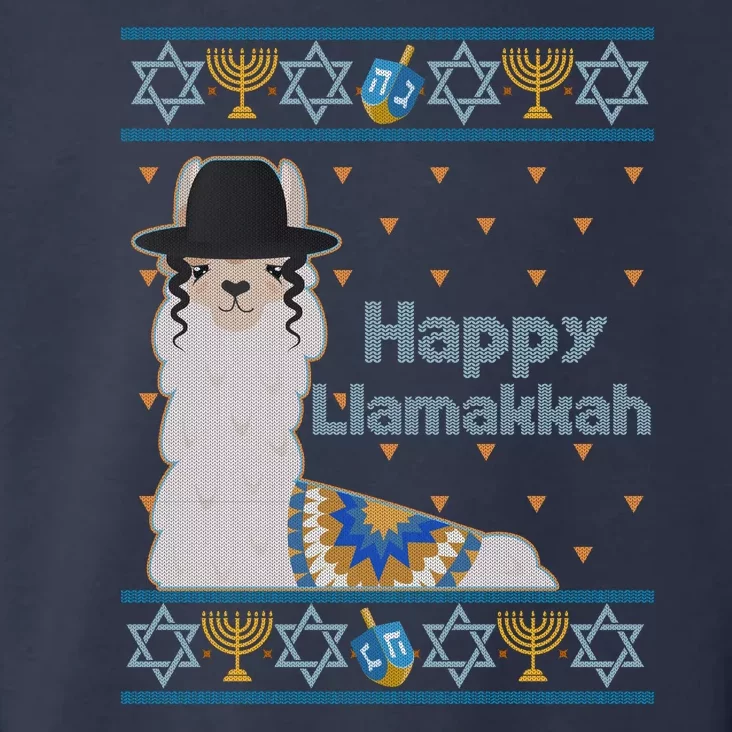 Funny Happy Llamakkah Ugly Hanukkah Sweater Toddler Hoodie