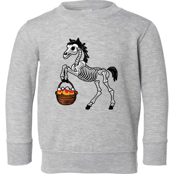 Funny Horse Lover Halloween Skeleton Spooky Candy Corn Toddler Sweatshirt