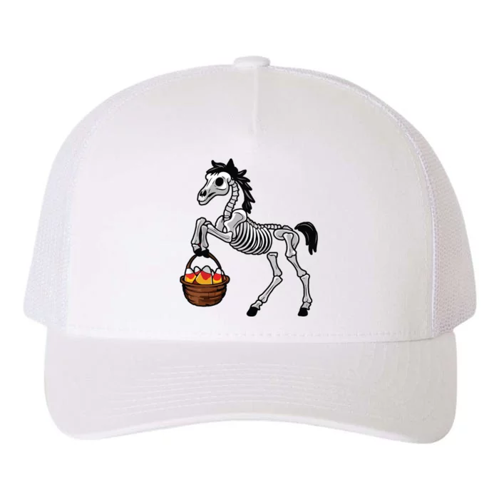 Funny Horse Lover Halloween Skeleton Spooky Candy Corn Yupoong Adult 5-Panel Trucker Hat