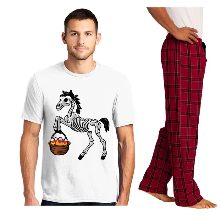 Funny Horse Lover Halloween Skeleton Spooky Candy Corn Pajama Set