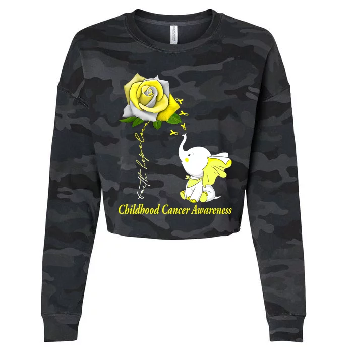 Faith Hope Love Childhood Cancer Awareness Cropped Pullover Crew