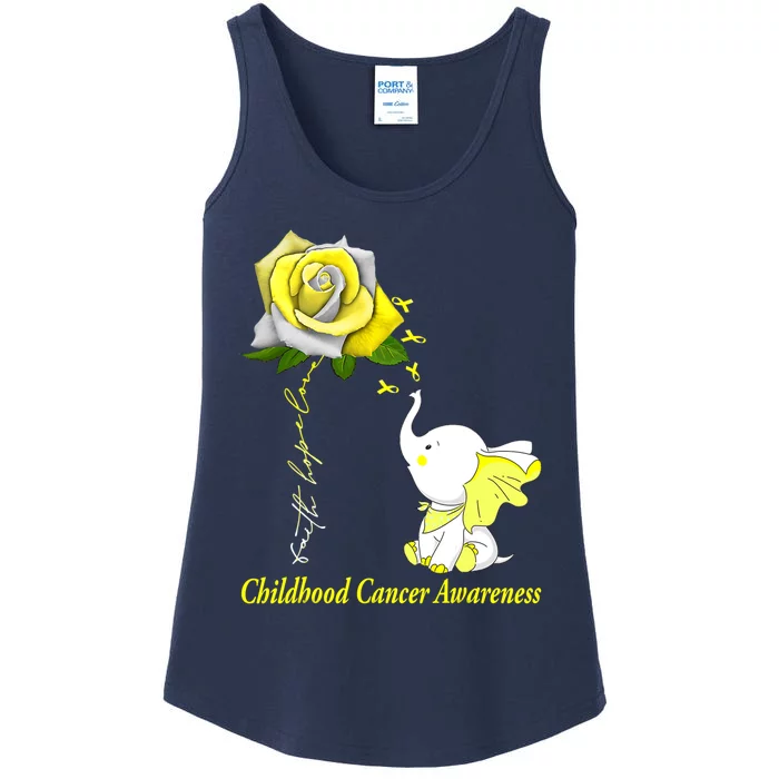 Faith Hope Love Childhood Cancer Awareness Ladies Essential Tank