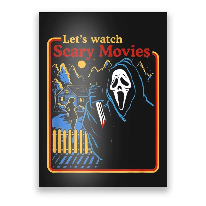 Funny Halloween Let’S Watch Scary Horror Movies Ghost Poster