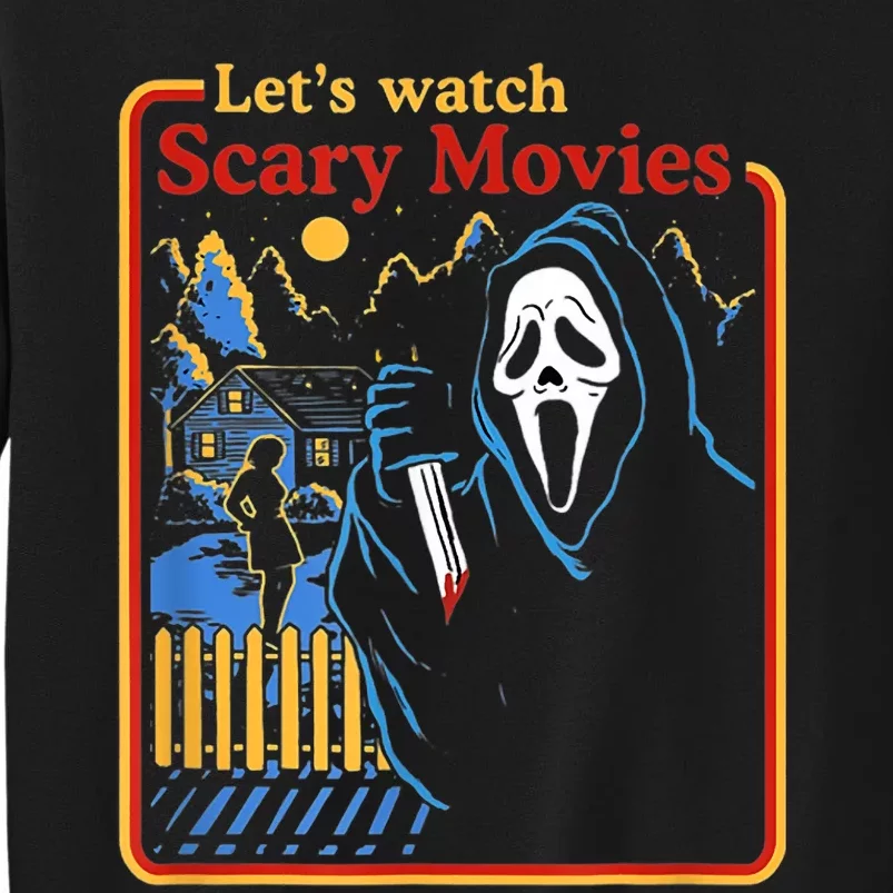 Funny Halloween Let’S Watch Scary Horror Movies Ghost Tall Sweatshirt