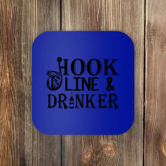 Fishing Hook Line And Drinker Father's Day Gift Coaster