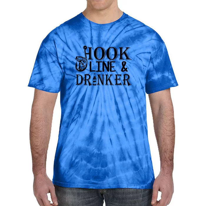 Fishing Hook Line And Drinker Father's Day Gift Tie-Dye T-Shirt