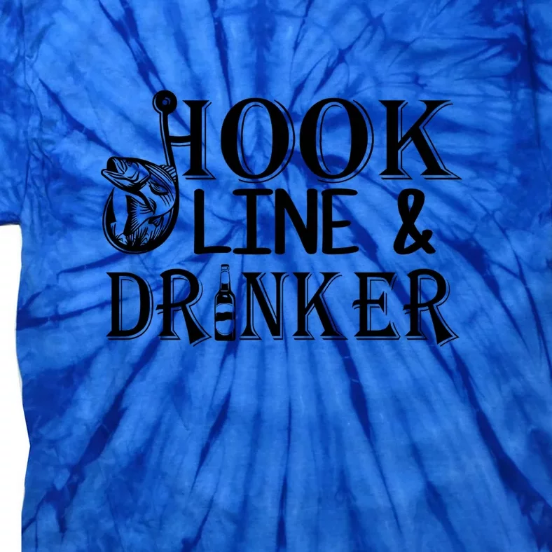 Fishing Hook Line And Drinker Father's Day Gift Tie-Dye T-Shirt