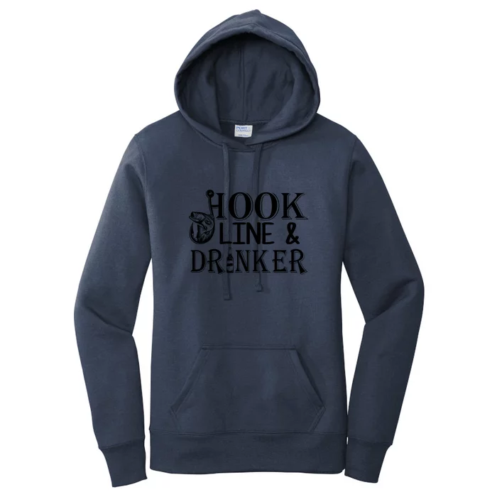 Fishing Hook Line And Drinker Father's Day Gift Women's Pullover Hoodie