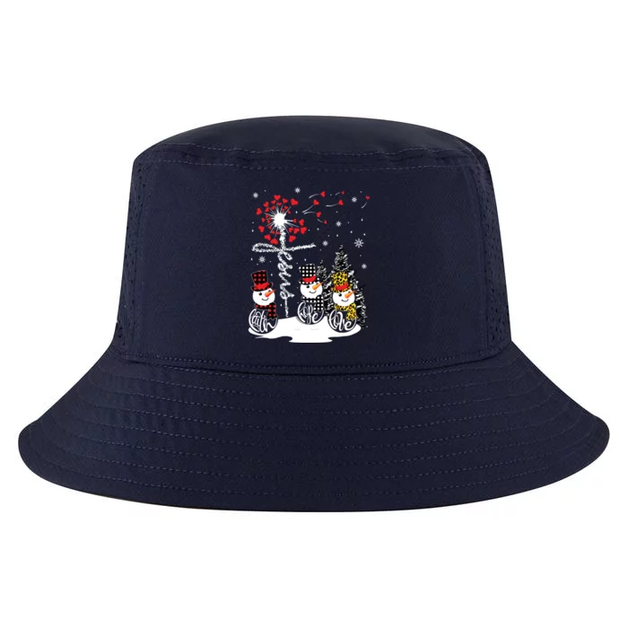 Faith Hope Love Snowman Jesus Dandelion Christian Christmas Cool Comfort Performance Bucket Hat