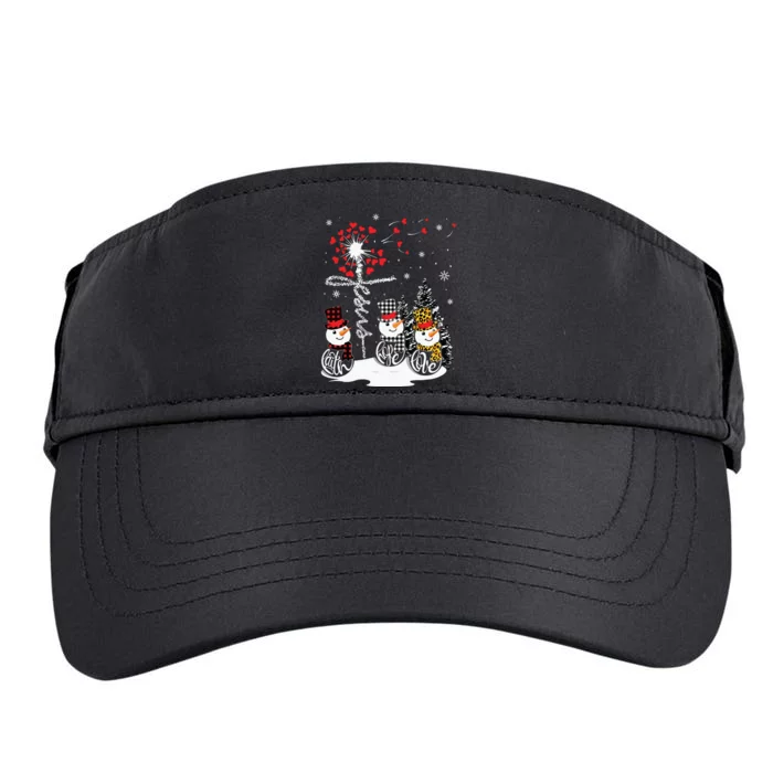 Faith Hope Love Snowman Jesus Dandelion Christian Christmas Adult Drive Performance Visor