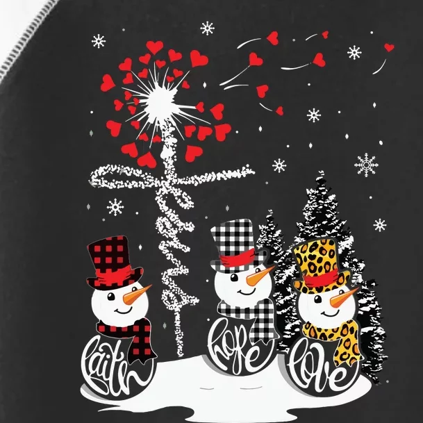 Faith Hope Love Snowman Jesus Dandelion Christian Christmas Toddler Fine Jersey T-Shirt