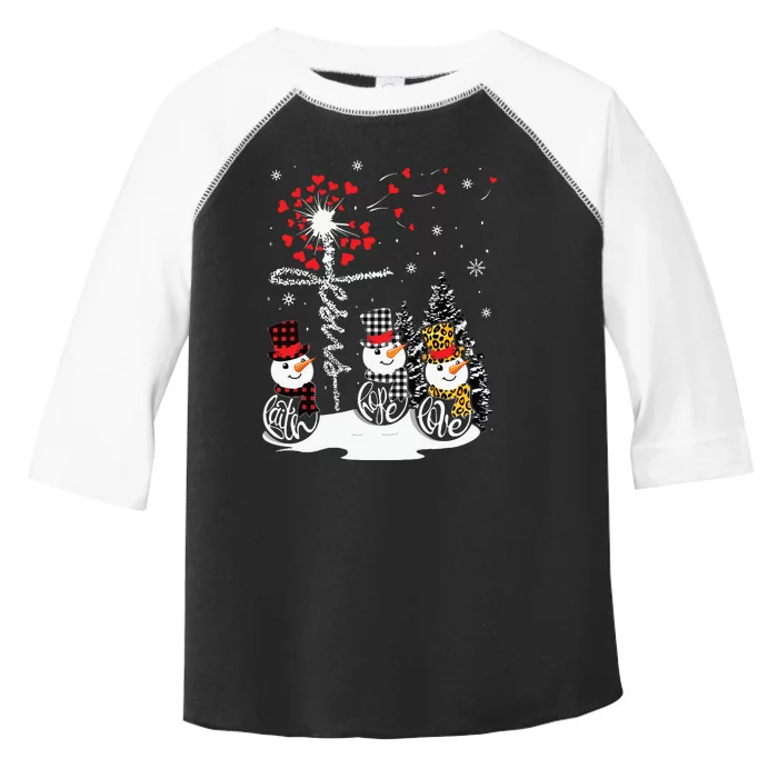 Faith Hope Love Snowman Jesus Dandelion Christian Christmas Toddler Fine Jersey T-Shirt