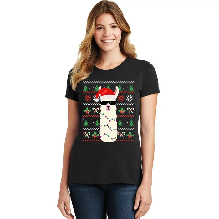 Festive Holiday Lama Sweater Festive Women's T-Shirt