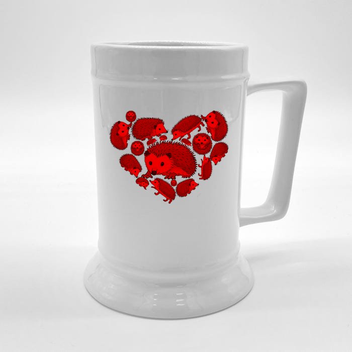 Funny Heart Lovegifthedgehog Vintage Valentines Day Gift Front & Back Beer Stein