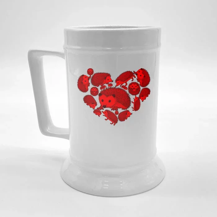 Funny Heart Lovegifthedgehog Vintage Valentines Day Gift Front & Back Beer Stein