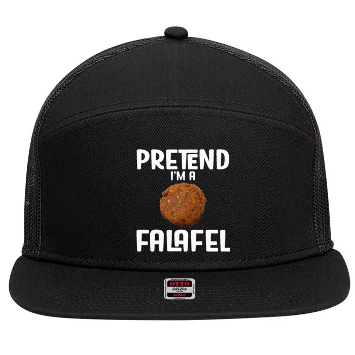 Funny Halloween Lazy Costume Outfit Pretend Im A Falafel 7 Panel Mesh Trucker Snapback Hat