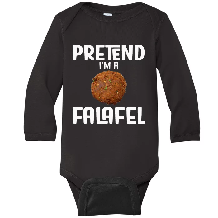 Funny Halloween Lazy Costume Outfit Pretend Im A Falafel Baby Long Sleeve Bodysuit