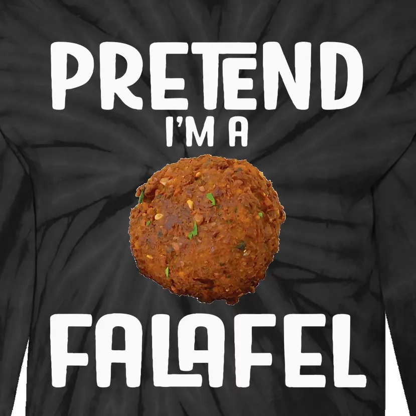 Funny Halloween Lazy Costume Outfit Pretend Im A Falafel Tie-Dye Long Sleeve Shirt