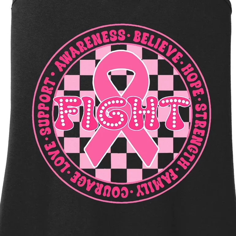 Faith Hope Love Ribbon Breast Cancer Awareness Month Ladies Essential Tank