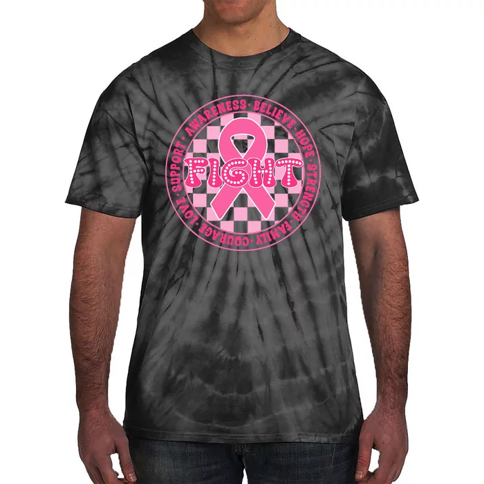 Faith Hope Love Ribbon Breast Cancer Awareness Month Tie-Dye T-Shirt