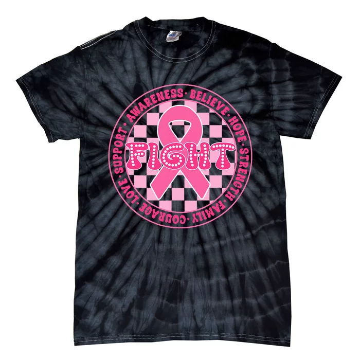 Faith Hope Love Ribbon Breast Cancer Awareness Month Tie-Dye T-Shirt