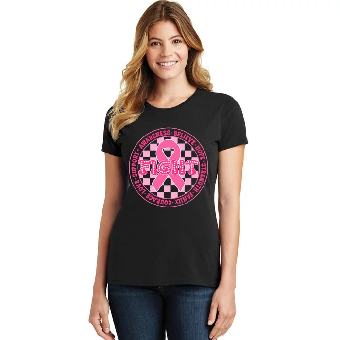 Faith Hope Love Ribbon Breast Cancer Awareness Month Women's T-Shirt