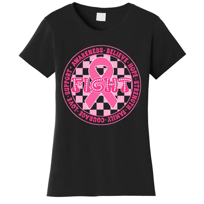 Faith Hope Love Ribbon Breast Cancer Awareness Month Women's T-Shirt