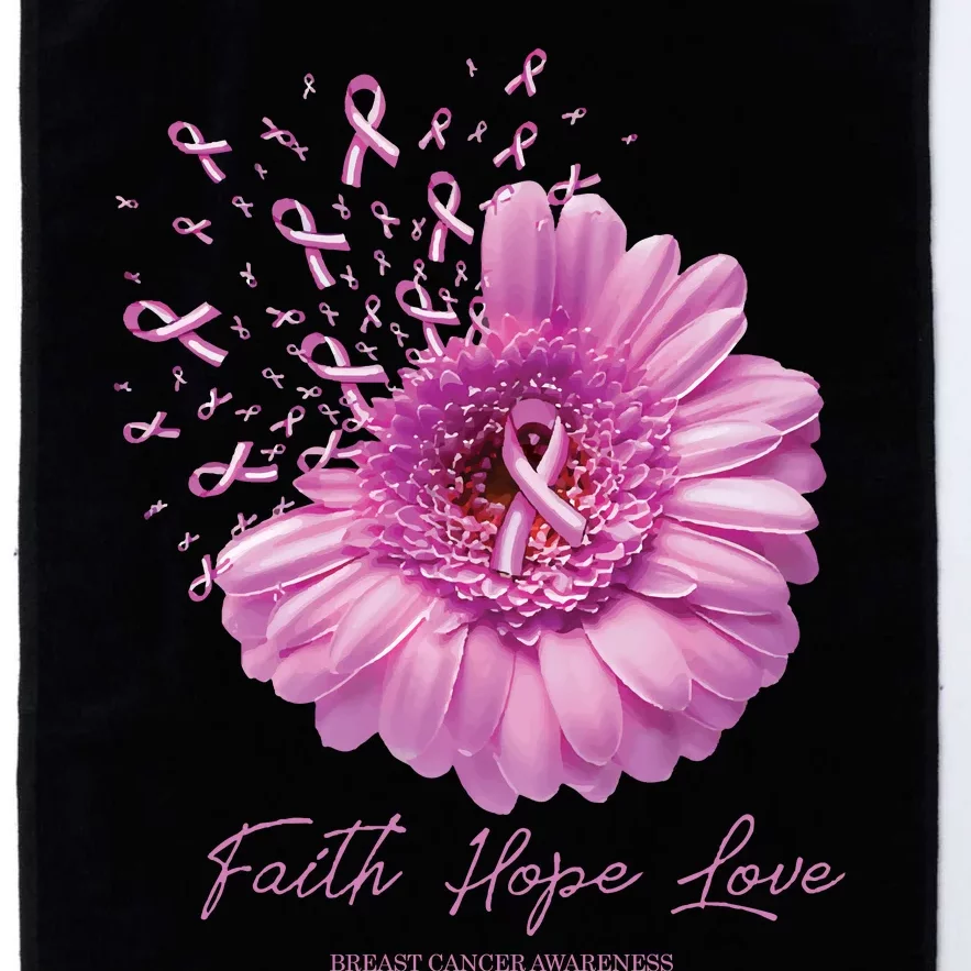 Faith Hope Love Cancer Awareness Warrior Platinum Collection Golf Towel