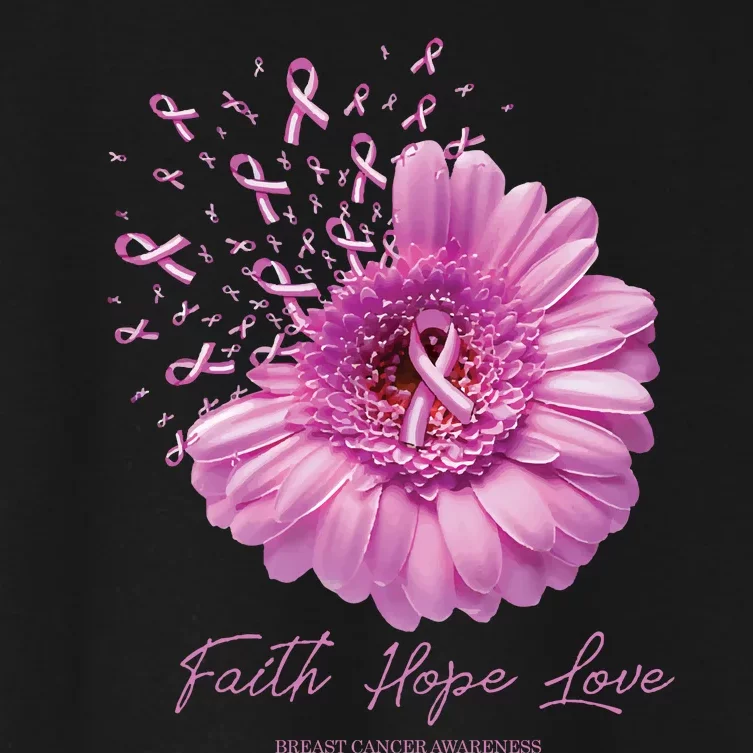 Faith Hope Love Cancer Awareness Warrior Women's Crop Top Tee