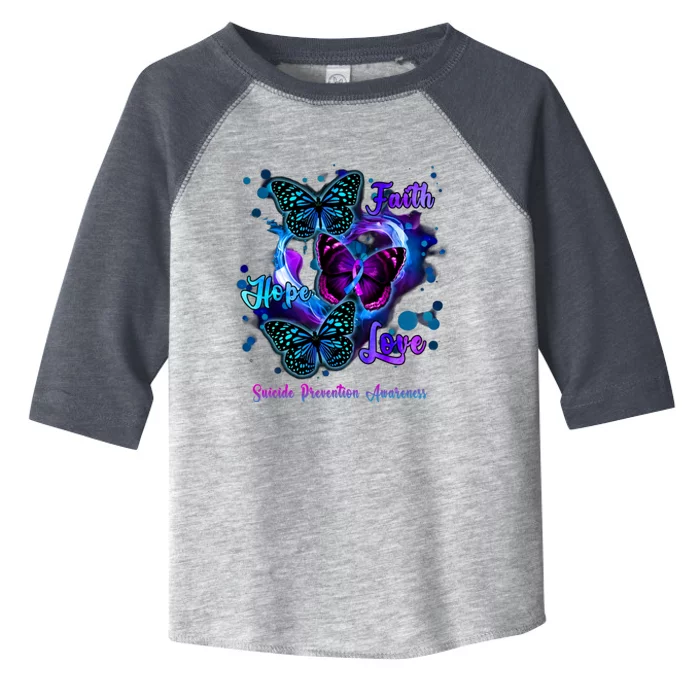 Faith Hope Love Butterfly Suicide Prevention Awareness Toddler Fine Jersey T-Shirt