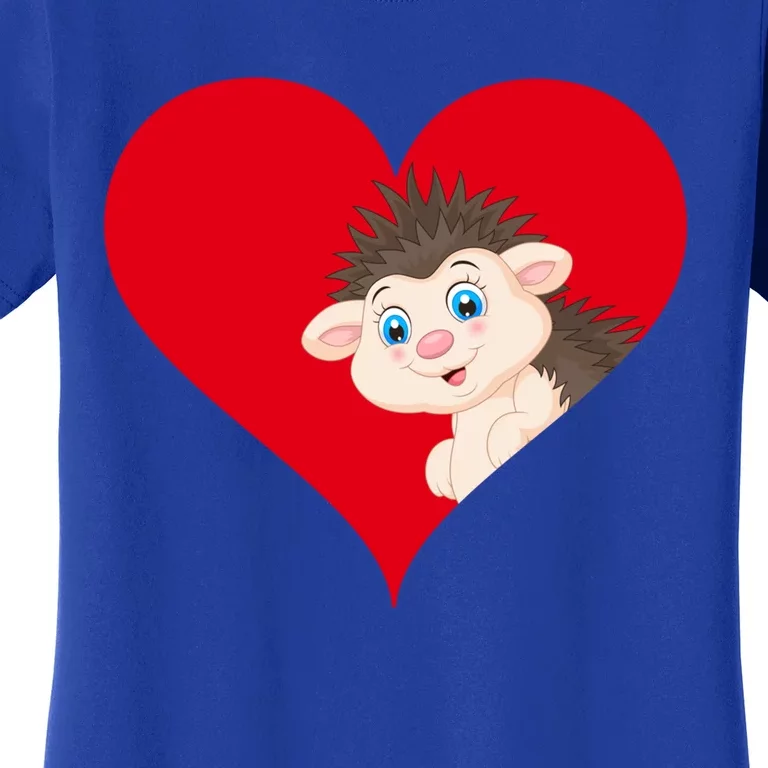 Funny Hedgehog Lover Heart Shape Hedgehog Valentines Day Gift Women's T-Shirt