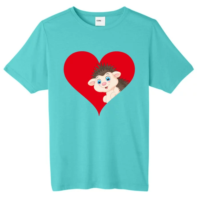 Funny Hedgehog Lover Heart Shape Hedgehog Valentines Day Gift ChromaSoft Performance T-Shirt