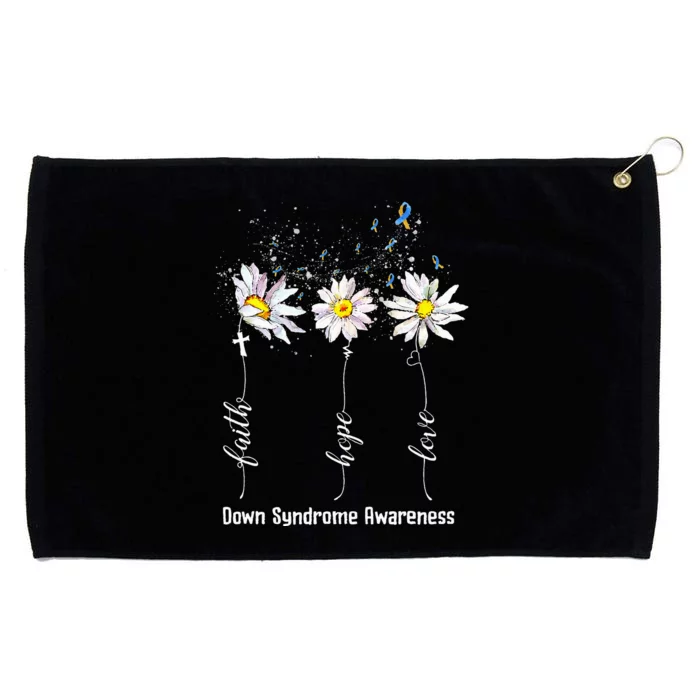 Faith Hope Love Down Syndrome Awareness Flower Gifts Grommeted Golf Towel