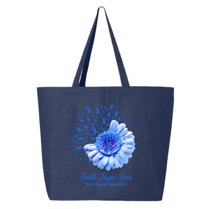 Faith Hope Love Colon Cancer Awareness Survivor Fighter Great Gift 25L Jumbo Tote