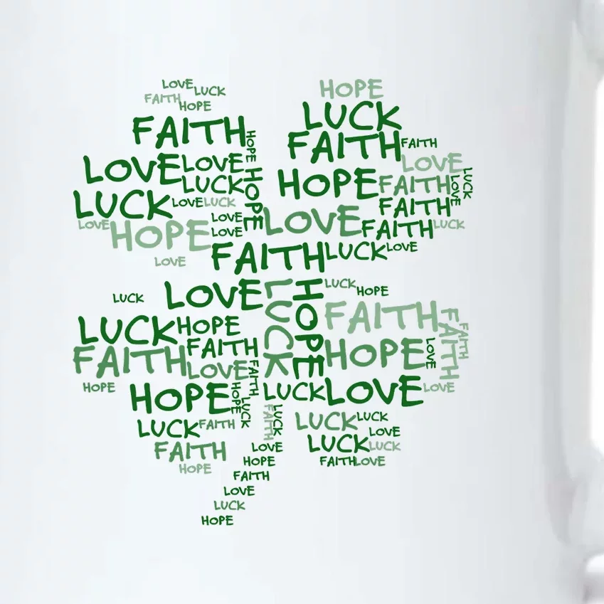 Faith Hope Love Luck St. Patrick Day Shamrock Black Color Changing Mug