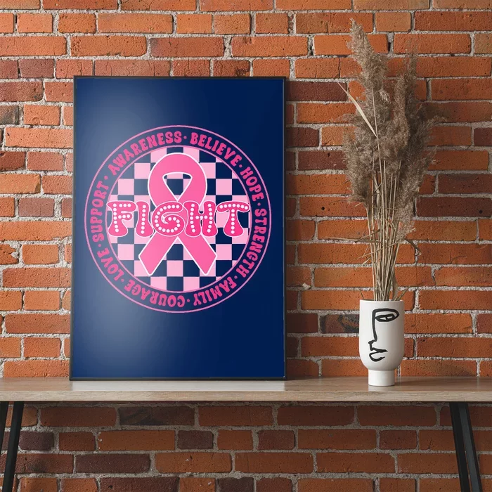 Faith Hope Love Ribbon Breast Cancer Awareness Month Poster