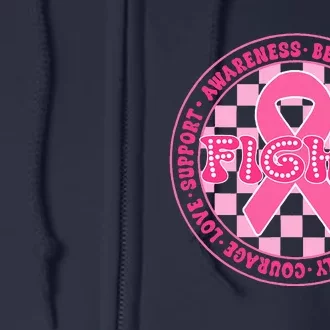 Faith Hope Love Ribbon Breast Cancer Awareness Month Full Zip Hoodie