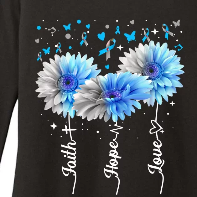 Faith Hope Love Cute Daisy Diabetes Awareness Gift Womens CVC Long Sleeve Shirt