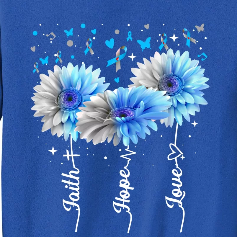 Faith Hope Love Cute Daisy Diabetes Awareness Gift Tall Sweatshirt