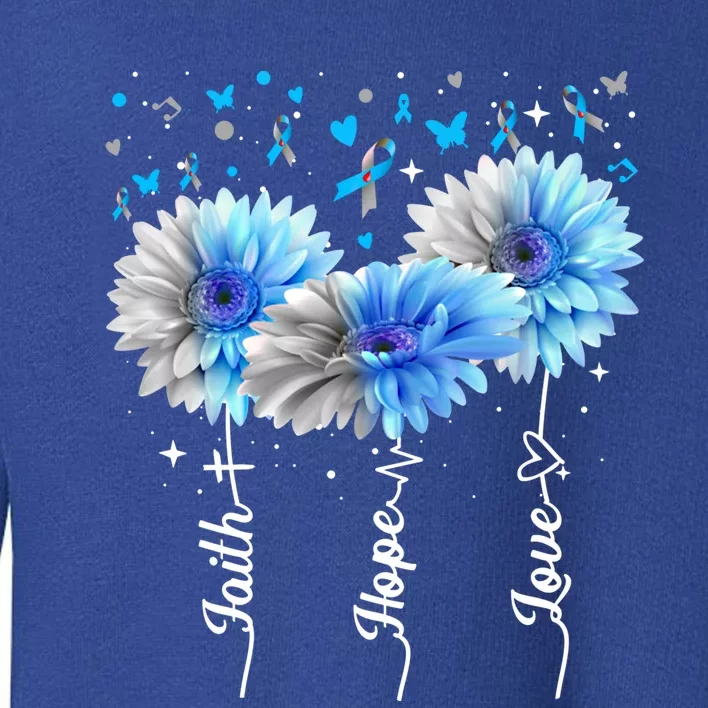 Faith Hope Love Cute Daisy Diabetes Awareness Gift Toddler Sweatshirt