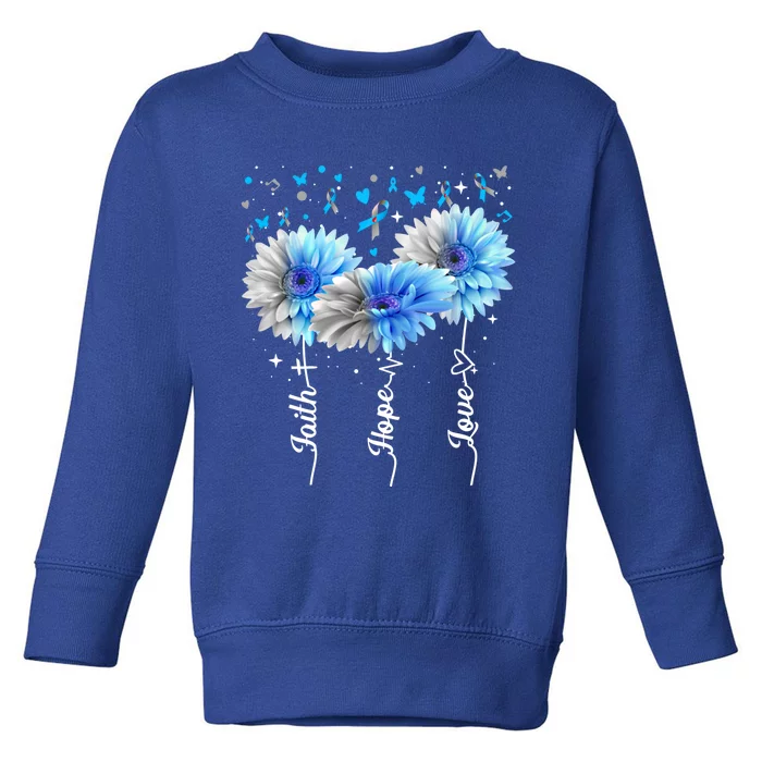 Faith Hope Love Cute Daisy Diabetes Awareness Gift Toddler Sweatshirt