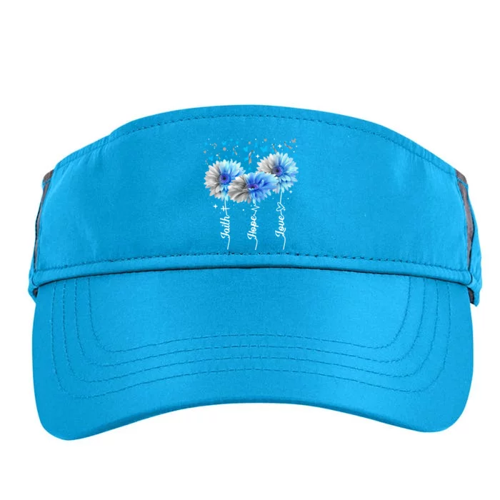 Faith Hope Love Cute Daisy Diabetes Awareness Gift Adult Drive Performance Visor