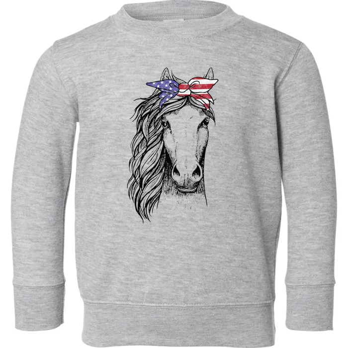 funny Horse Lovers Clothes with Bandana Toddler Sweatshirt