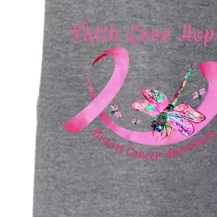 Faith Hope Love Dragonfly Pink Ribbon Breast Cancer Gift Cute Gift Doggie 3-End Fleece Hoodie