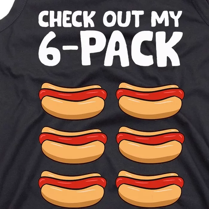 Funny Hotdog Lover Check Out My 6 Pack Hot Dog Tank Top